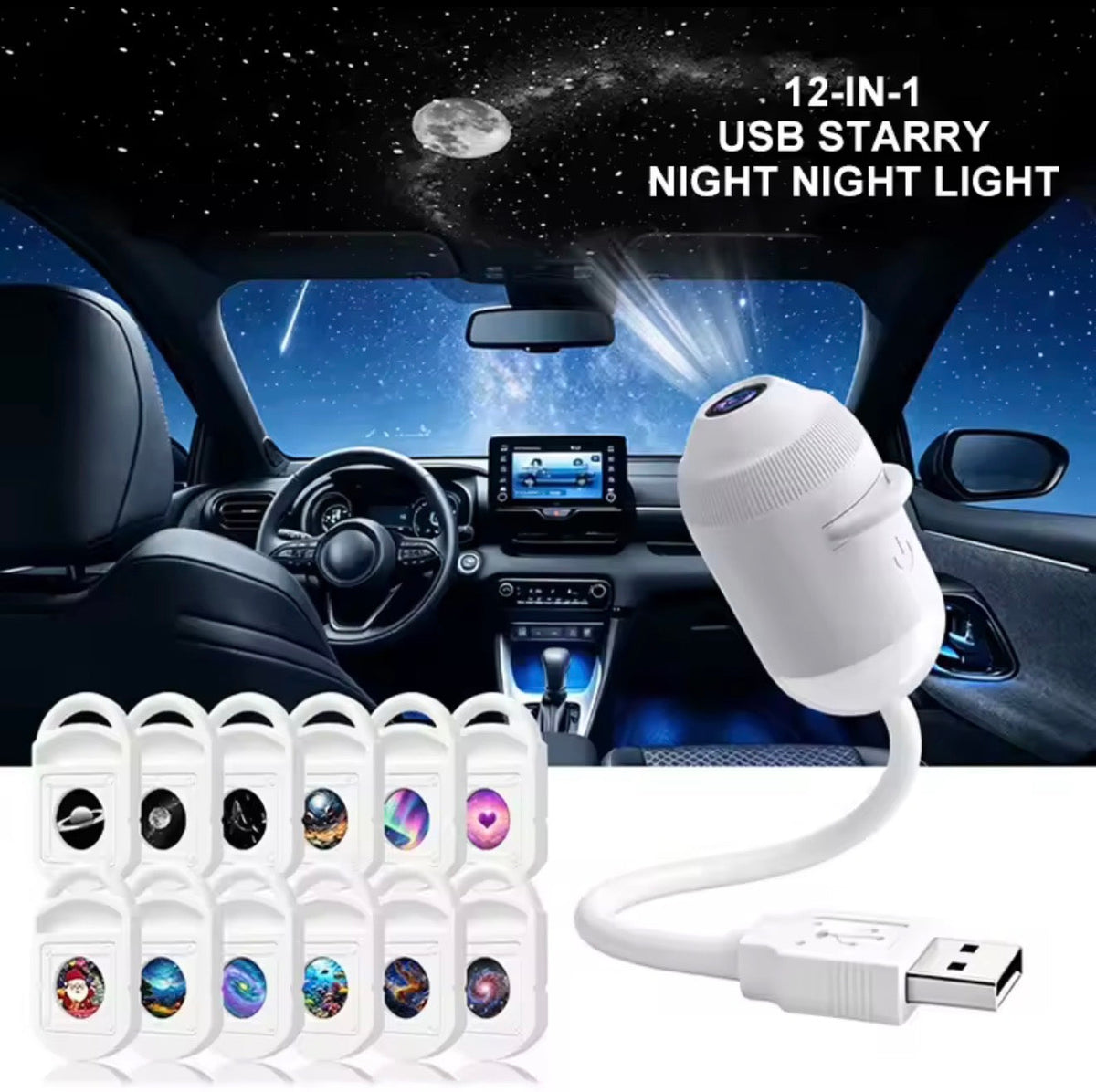 Adjustable Galaxy Star Projector Lamp