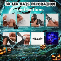 3D Bat LED Wall Decal