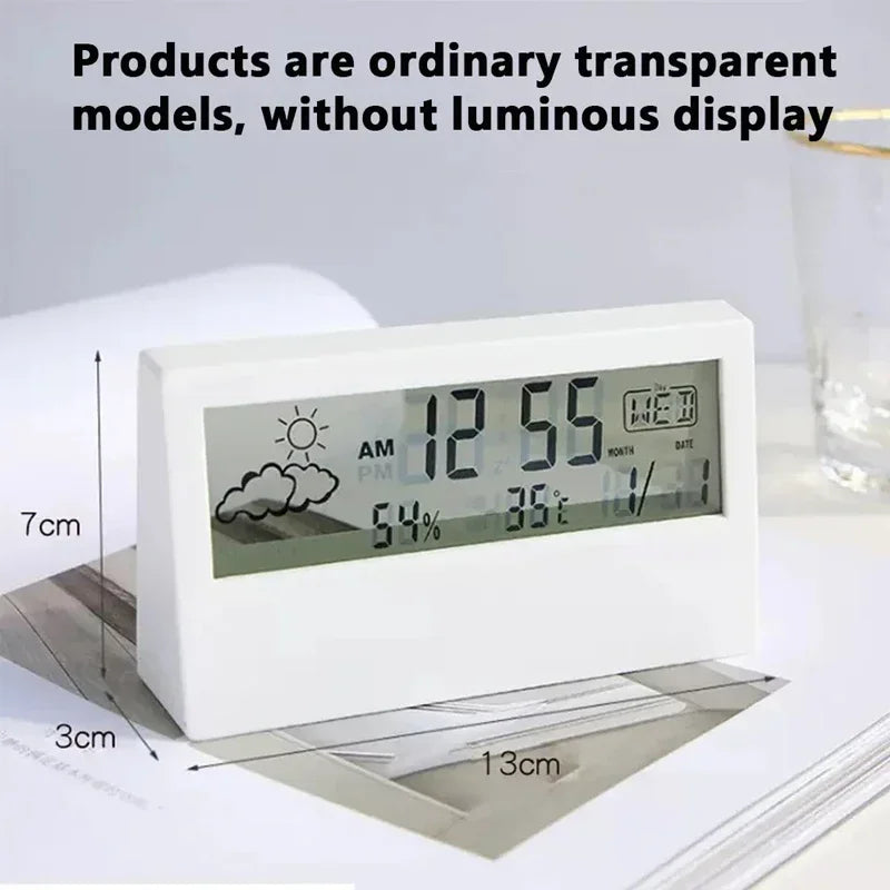 Transparent LCD Alarm Clock with Weather Display