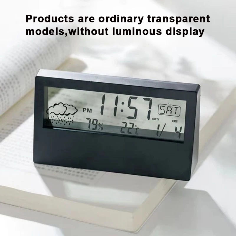 Transparent LCD Alarm Clock with Weather Display