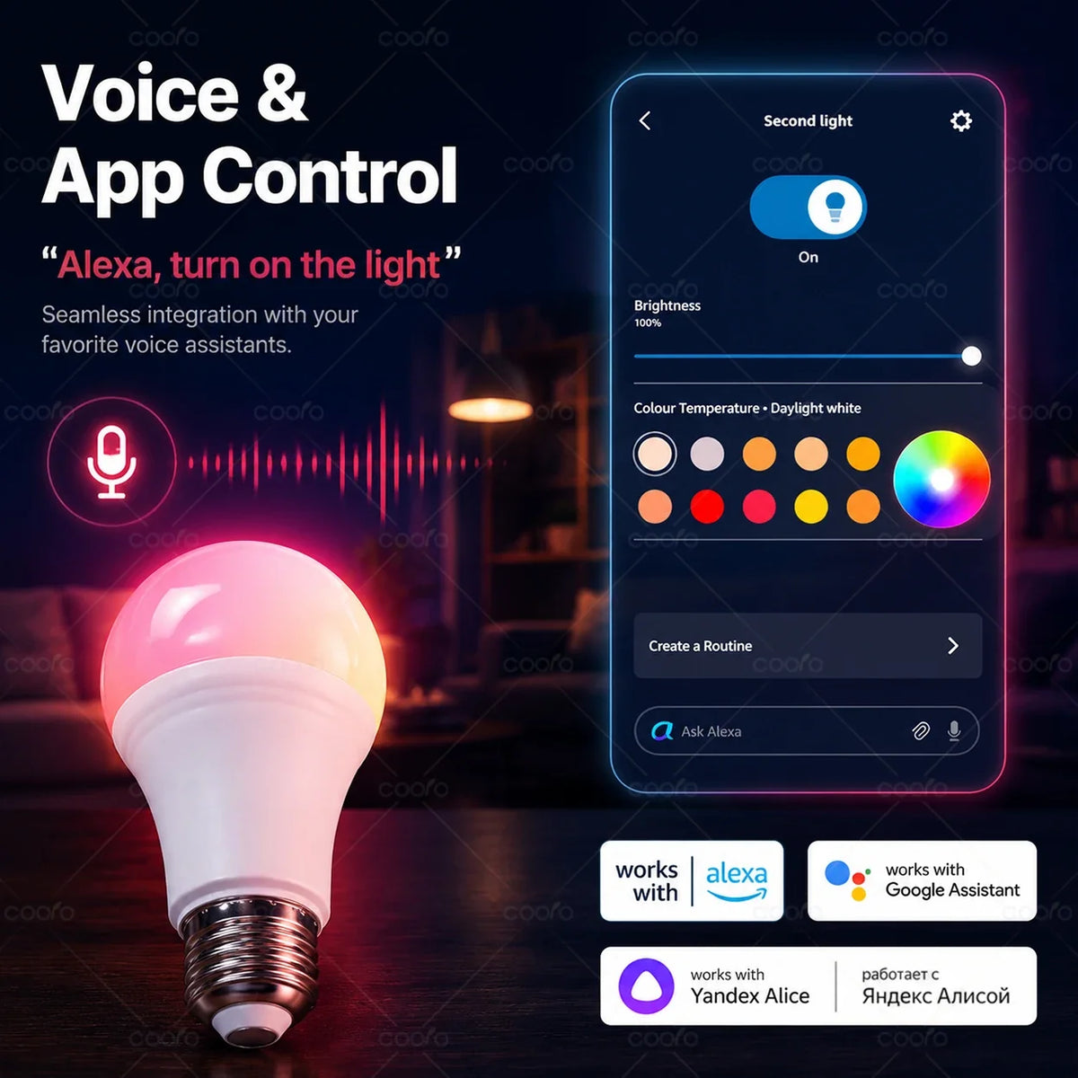 Smart Dimmable RGB LED Bulbs